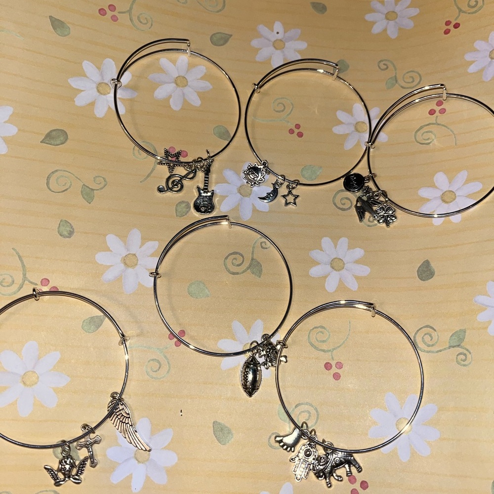 Silver Charm Bracelet Set